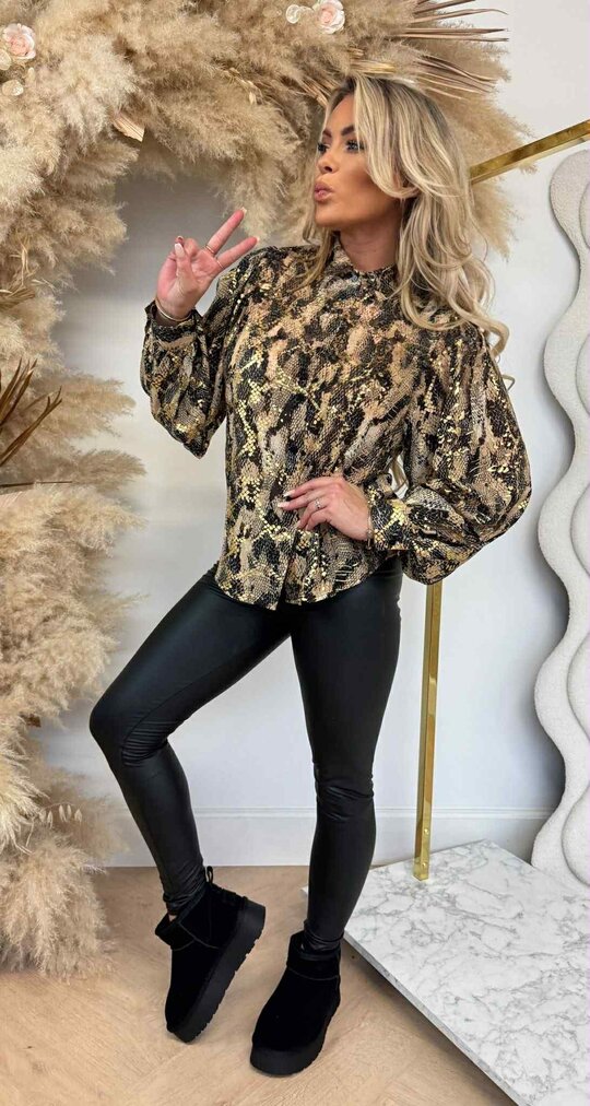 SNAKE BLOUSE 4523 SNAKE/GOLD/BLACK