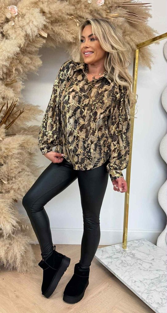SNAKE BLOUSE 4523 SNAKE/GOLD/BLACK