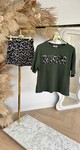 ICON LEOPARD SET TOP + SKORT ARMYGREEN