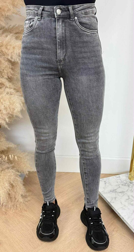 HIGH WAIST SKINNY JEANS 8841 GREY