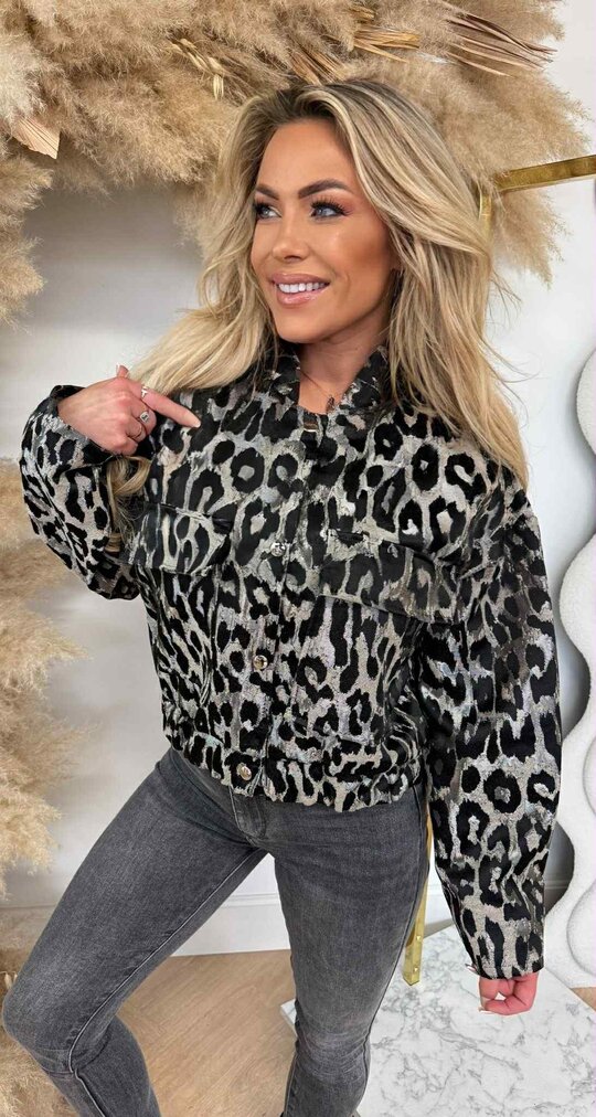 MANOU SHINE LEOPARD JACKET BEIGE
