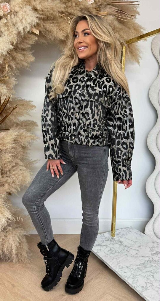 MANOU SHINE LEOPARD JACKET BEIGE