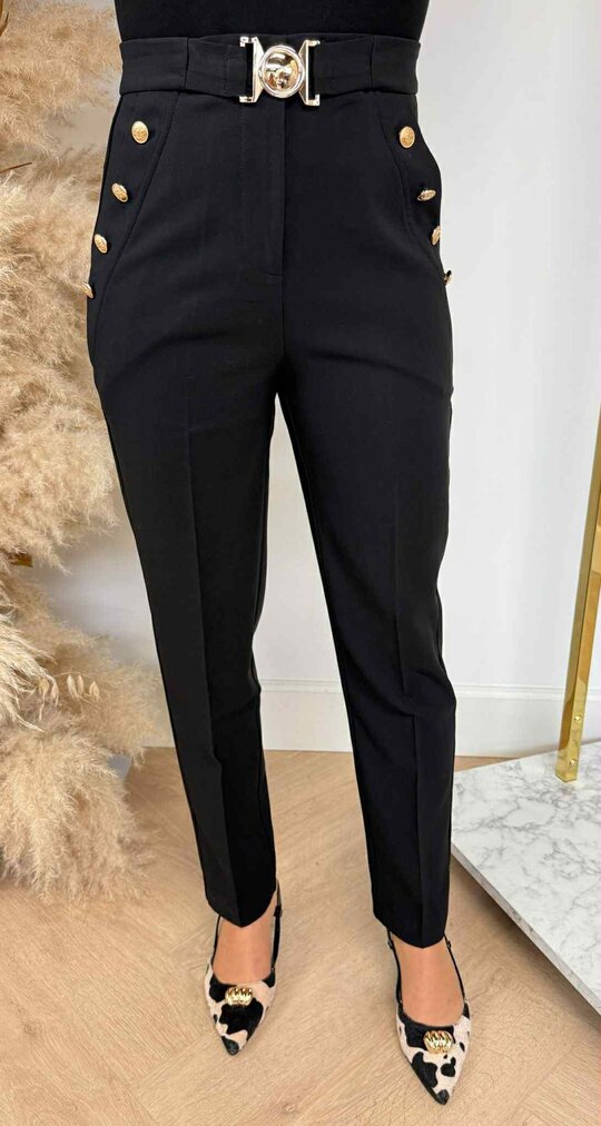 BUTTON BELT PANTALON 933 BLACK