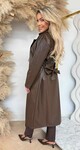 LEATHER LOOK TRENCHCOAT CHOCO
