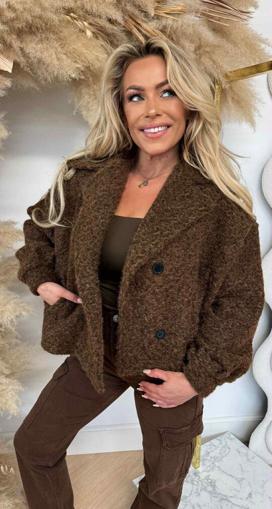 NINE TEDDY COAT CHOCO