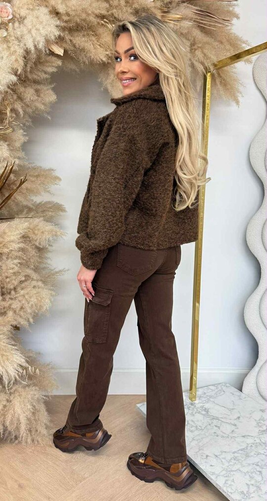 NINE TEDDY COAT CHOCO