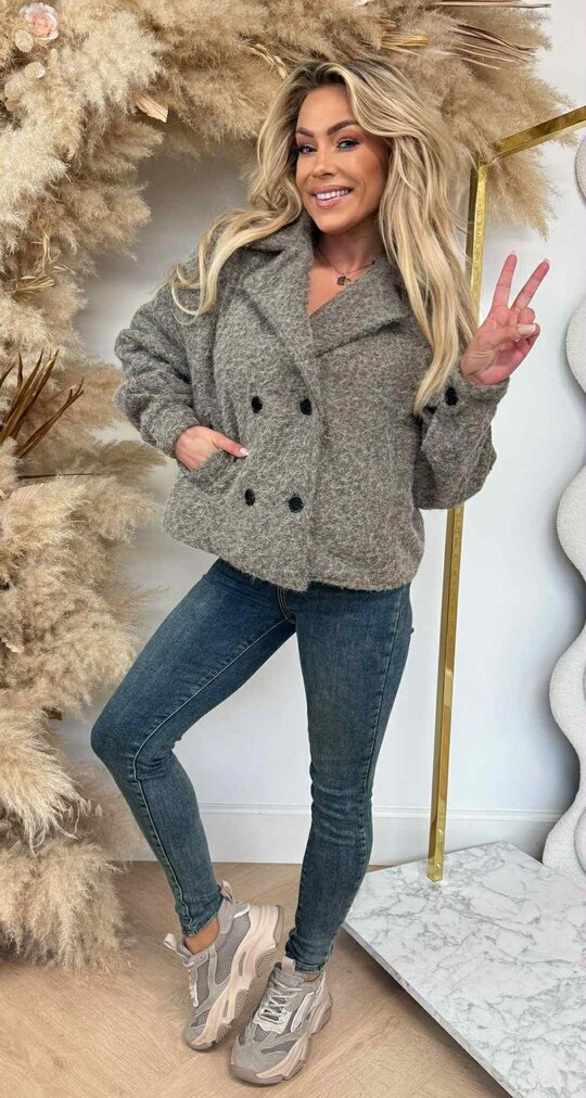 NINE TEDDY COAT TAUPE