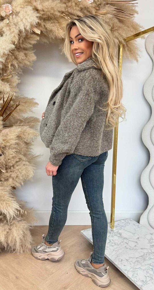 NINE TEDDY COAT TAUPE