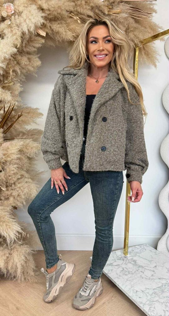 NINE TEDDY COAT TAUPE