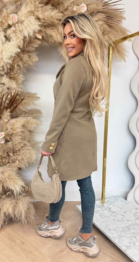 CHIQUE BUTTON TRENCHCOAT TAUPE