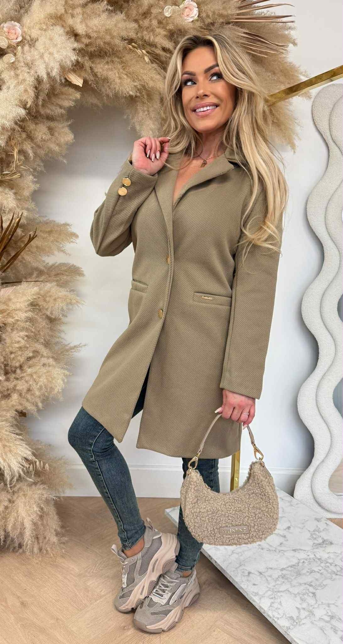 CHIQUE BUTTON TRENCHCOAT TAUPE