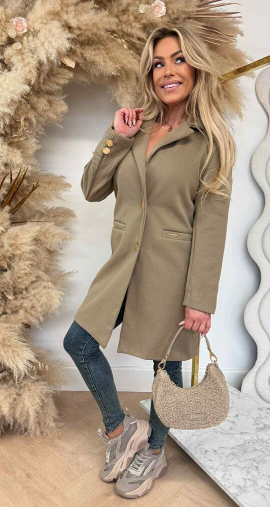 CHIQUE BUTTON TRENCHCOAT TAUPE