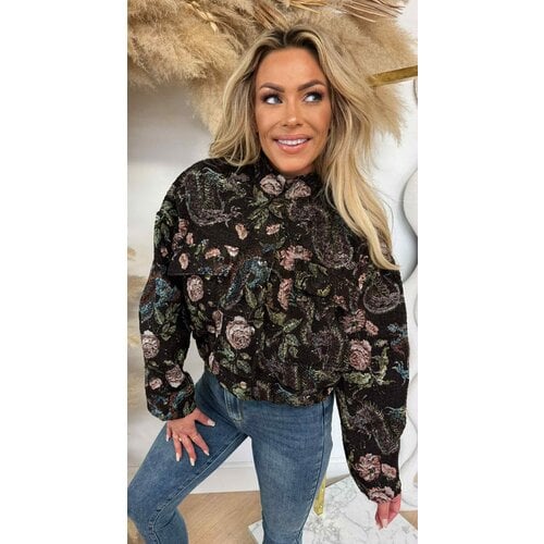 FASHION PRINT JACKET BLACK FASHION PRINT JACKET BLACK