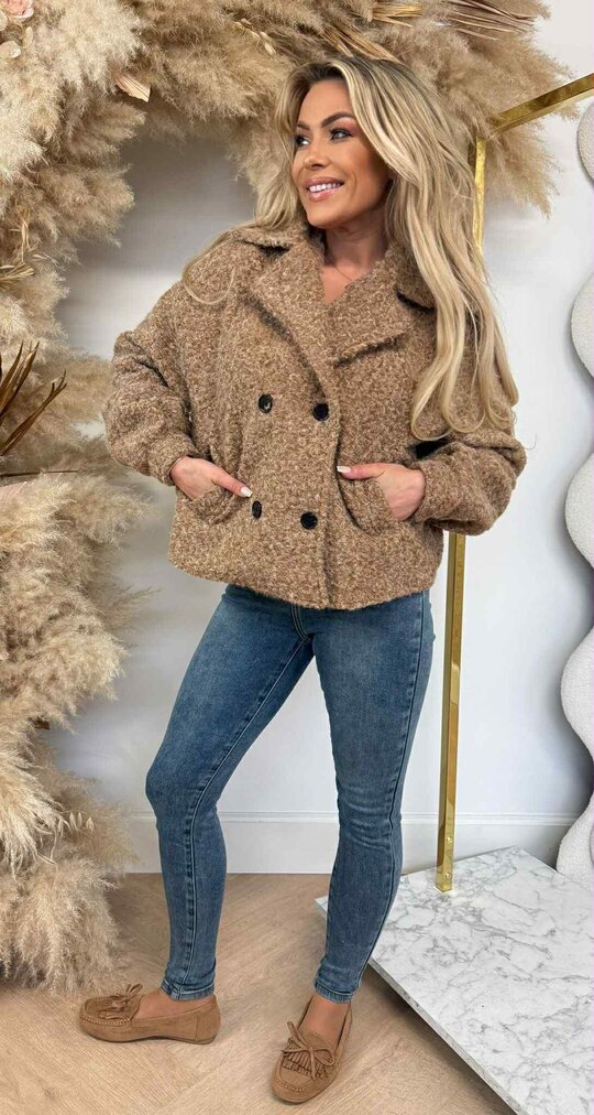 NINE TEDDY COAT CAMEL