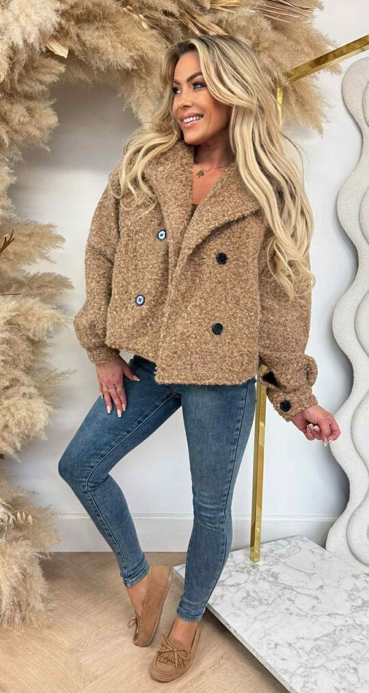 NINE TEDDY COAT CAMEL