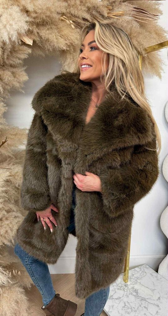 SISSY FAKE FUR COAT 282 CHOCO