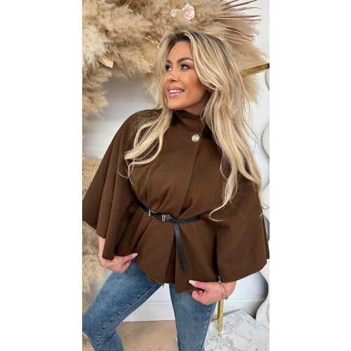 RIB BELT PONCHO CAMEL RIB BELT PONCHO CAMEL