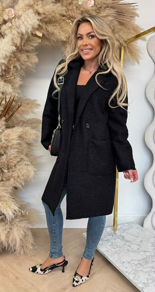 ROMEE TEDDY COAT BLACK