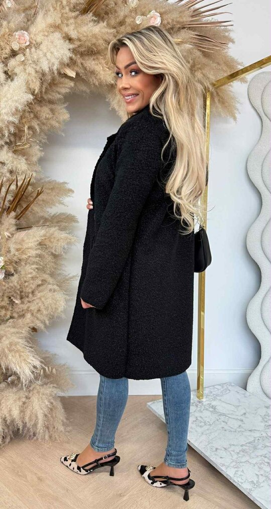ROMEE TEDDY COAT BLACK
