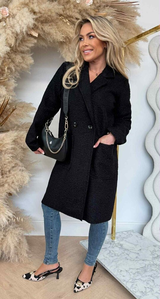 ROMEE TEDDY COAT BLACK