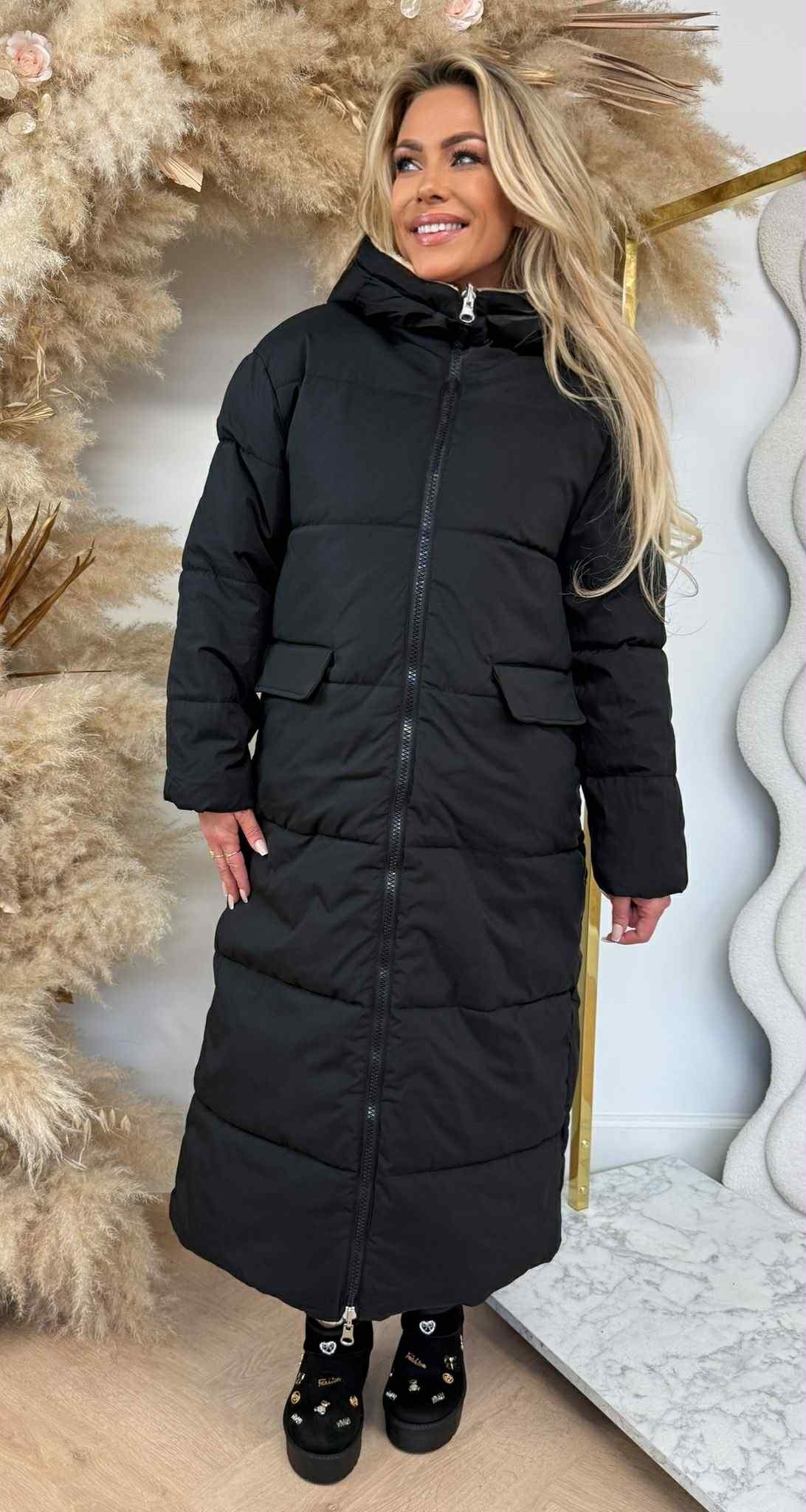 REVERSIBLE TEDDY JACKET 2425 BLACK