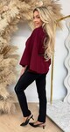 RIB BELT PONCHO BORDEAUX