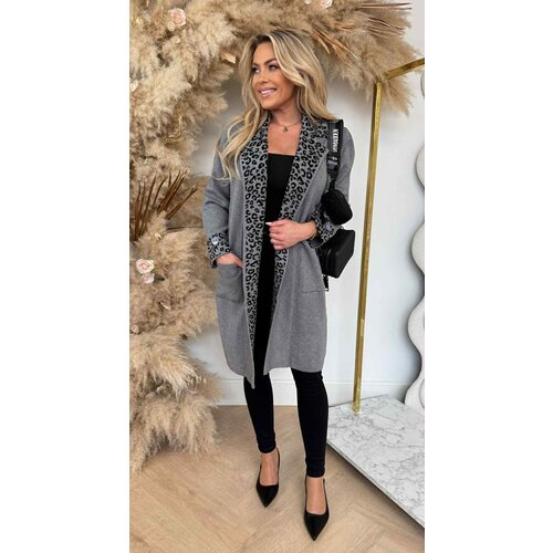 LEOPARD BIES VEST B1519 GREY LEOPARD BIES VEST B1519 GREY