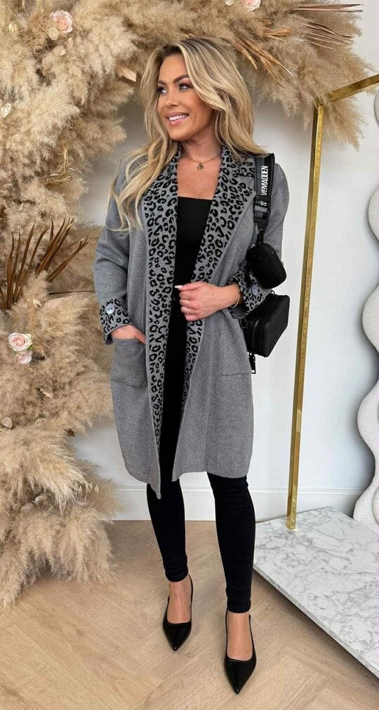 LEOPARD BIES VEST B1519 GREY