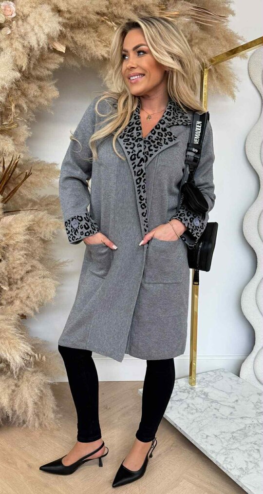 LEOPARD BIES VEST B1519 GREY