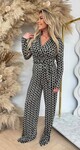 BY SWAN PRINT TRAVEL JUMPSUIT 9223 COFFEE