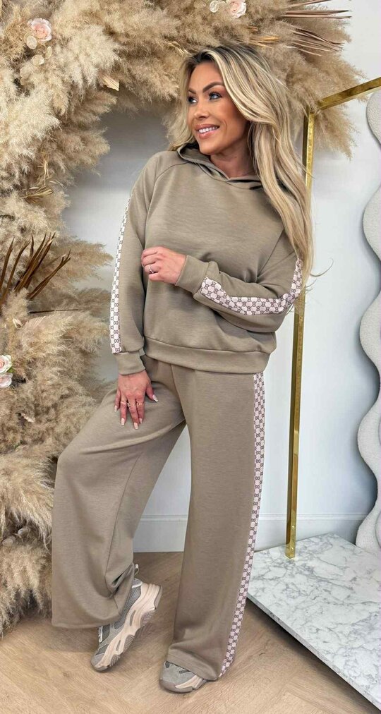 HOODIE LOGO SETJE TAUPE