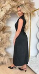 BUTTON KRAAG SOFT DRESS BLACK