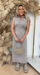 BUTTON KRAAG SOFT DRESS BEIGE