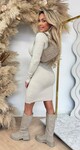 KAYLLA TURTLE NECK DRESS 10029 BEIGE