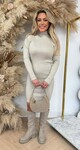 KAYLLA TURTLE NECK DRESS 10029 BEIGE