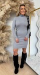 KAYLLA TURTLE NECK DRESS 10029 GREY