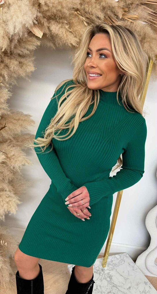 KAYLLA TURTLE NECK DRESS 10029 GUCGREEN