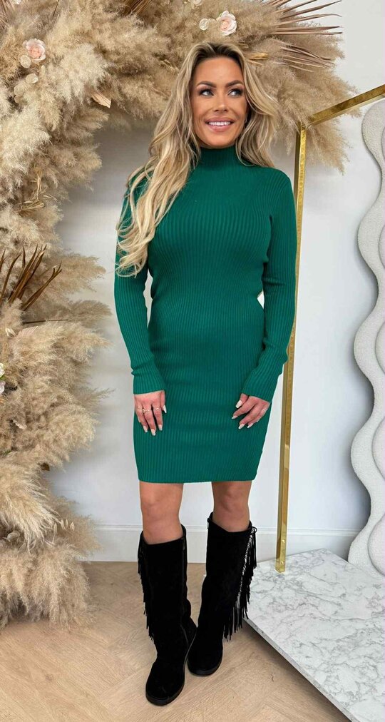 KAYLLA TURTLE NECK DRESS 10029 GUCGREEN
