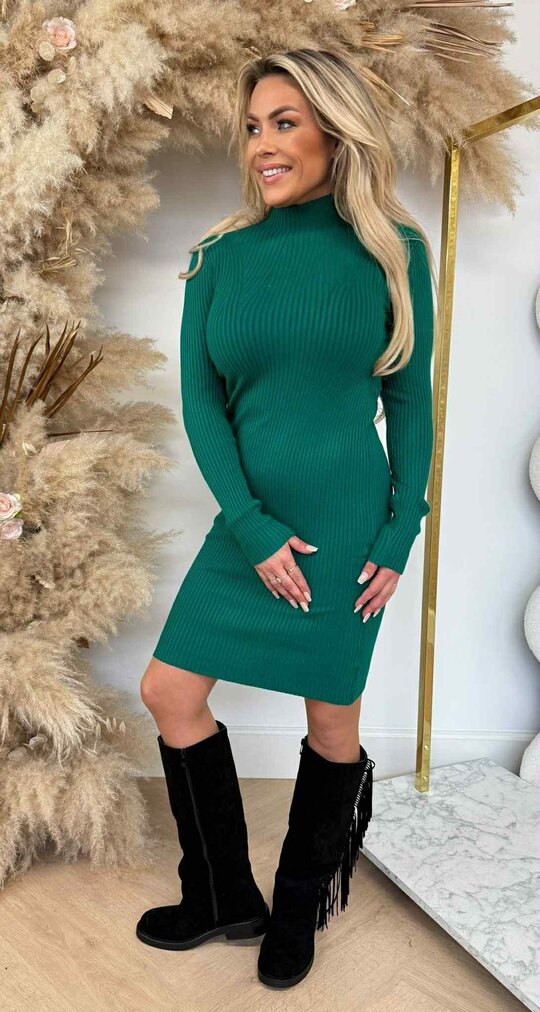 KAYLLA TURTLE NECK DRESS 10029 GUCGREEN