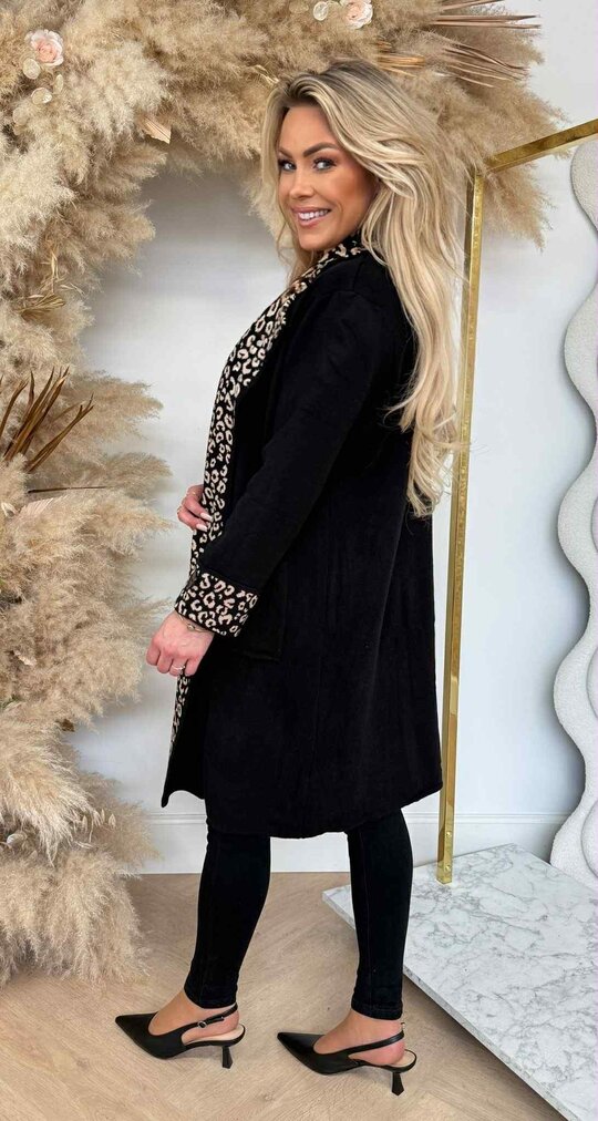 LEOPARD BIES VEST B1519 BLACK/CAMEL