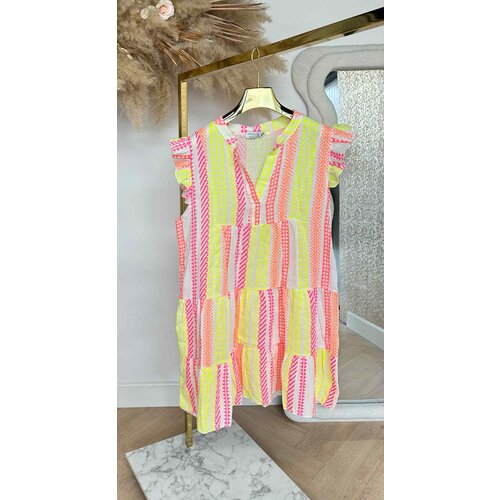 JULIE IBIZA PRINT DRESS WHITE/COLOR JULIE IBIZA PRINT DRESS WHITE/COLOR