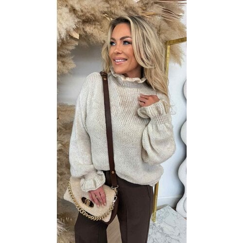RUFFLE BASIC SWEAT BEIGE RUFFLE BASIC SWEAT BEIGE