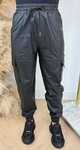CARGO LEATHER LOOK PANTS 2753 BLACK
