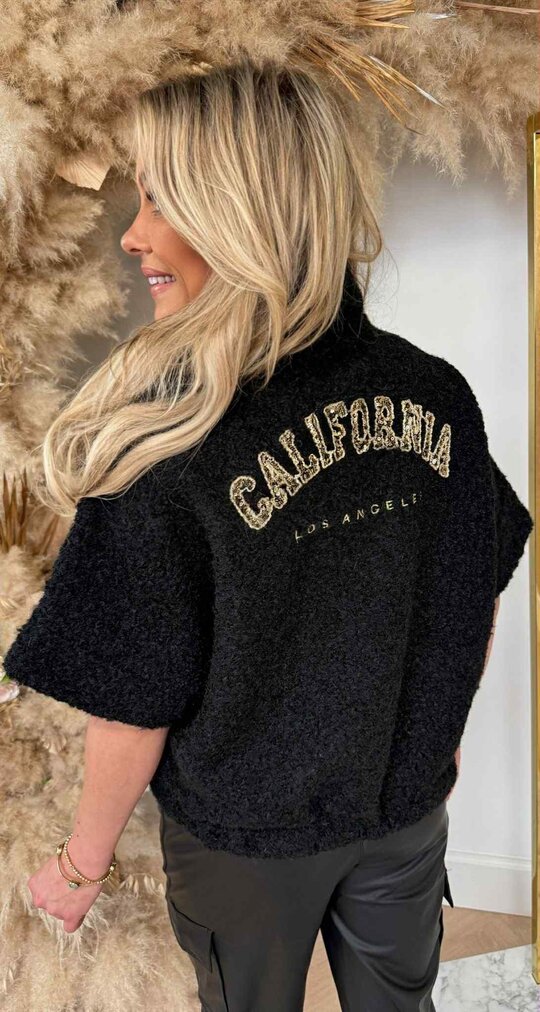 CALIFORNIA BOUCLE VESTJE BLACK