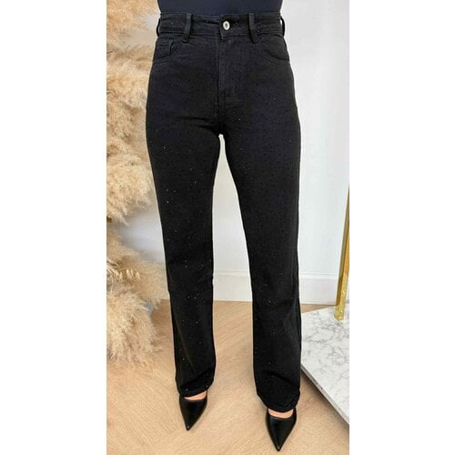 WIDE LEG SPARKLE JEANS 6765 BLACK WIDE LEG SPARKLE JEANS 6765 BLACK