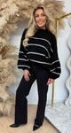 WILLY STRIPE SWEAT BLACK