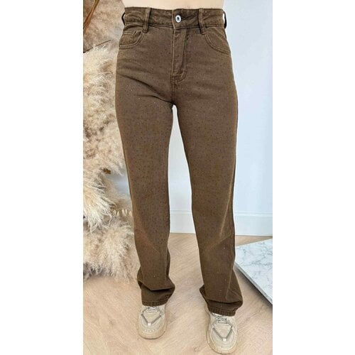 WIDE LEG SPARKLE JEANS 6765-6 CHOCO WIDE LEG SPARKLE JEANS 6765-6 CHOCO