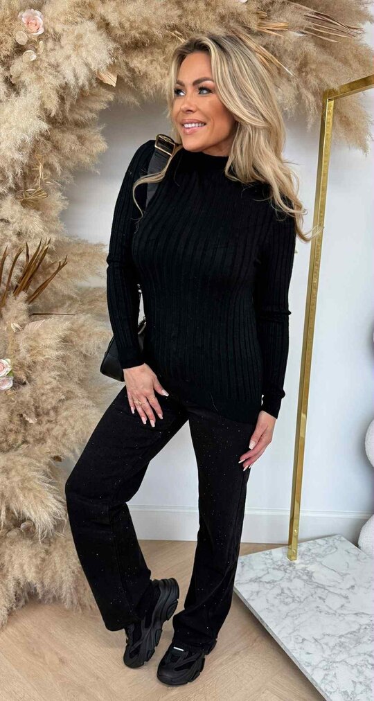 TURTLE RIB BASIC TOP BLACK