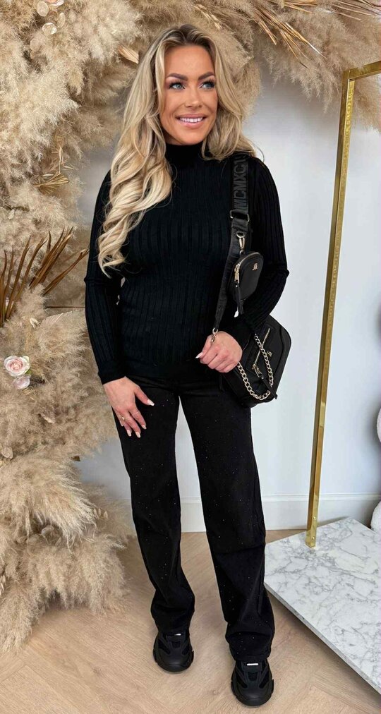 TURTLE RIB BASIC TOP BLACK