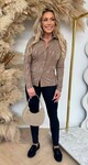 BY SWAN PRINT BLOUSE 8501 CAMEL